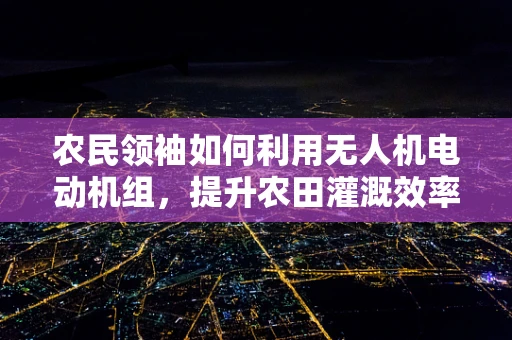 农民领袖如何利用无人机电动机组，提升农田灌溉效率？